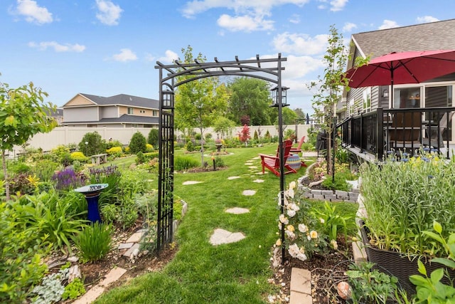 N9225 Constellation Dr, Appleton, WI 54915 - view of yard with a pergola