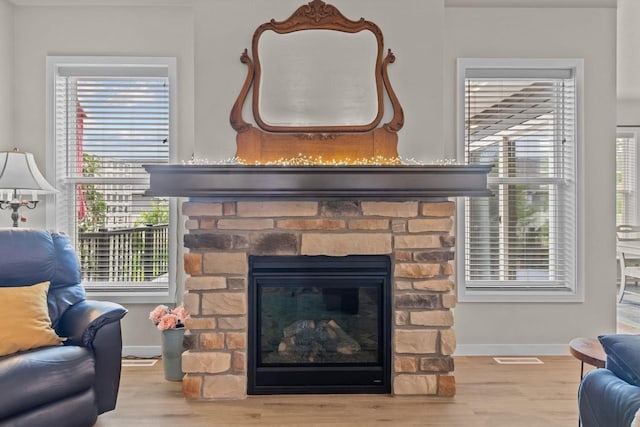 N9225 Constellation Dr, Appleton, WI 54915 - detailed view of wood finished floors and a fireplace