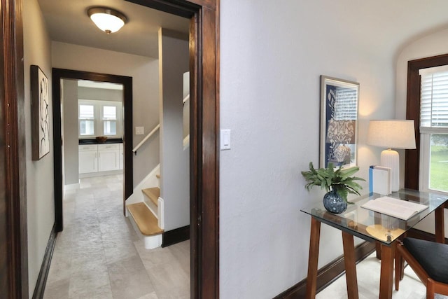 1522 S Sunny Slope Rd, New Berlin, WI 53151 - hallway with healthy amount of natural light and stairs