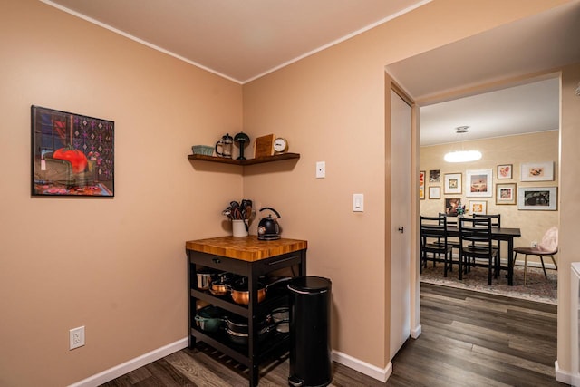 1906 E Shorewood Blvd Unit 250, Shorewood, WI 53211 - hallway with dark wood-style floors and ornamental molding