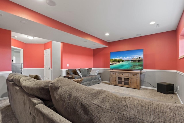 9414 Harvest Moon Ln, Verona, WI 53593 - carpeted living room with baseboards and recessed lighting