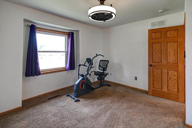 830 Violet Ln, Oregon, WI 53575 - workout area featuring carpet floors and baseboards