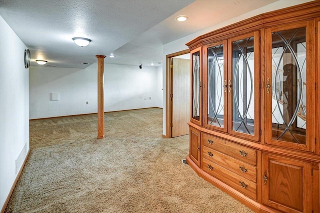 830 Violet Ln, Oregon, WI 53575 - corridor featuring light carpet, a textured ceiling, and recessed lighting