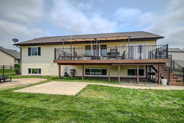 830 Violet Ln, Oregon, WI 53575 - rear view of property with a patio, a deck, and stairs