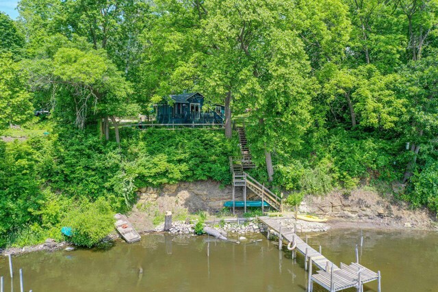 9034 N County Road F, Edgerton, WI 53534 - dock featuring stairs