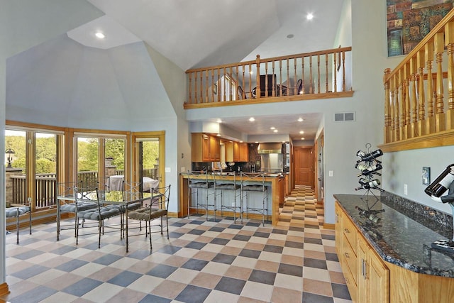 1434 43rd Ave, Kenosha, WI 53144 - dining room featuring high vaulted ceiling and recessed lighting
