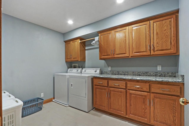 1434 43rd Ave, Kenosha, WI 53144 - washroom featuring cabinet space, washer and dryer, and recessed lighting