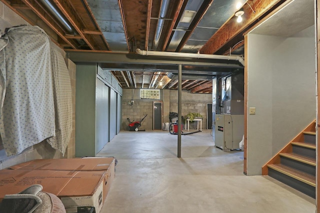 1434 43rd Ave, Kenosha, WI 53144 - basement featuring stairs and heating unit