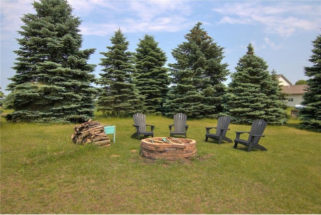 2207 127th St, New Richmond, WI 54017 - view of grassy yard featuring a fire pit