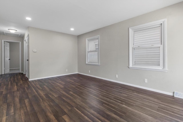 1933 Jay Eye See Ave, Racine, WI 53403 - spare room featuring dark wood-style flooring and recessed lighting