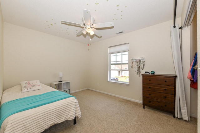 1557 Serena Ln, Burlington, WI 53105 - bedroom featuring light colored carpet and a ceiling fan