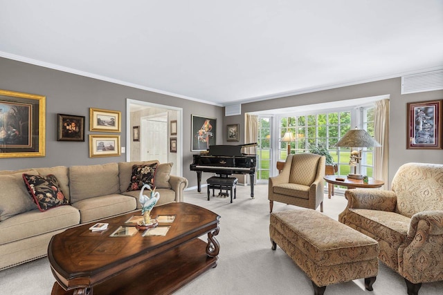 544 Maple Bluff Rd, Stevens Point, WI 54482 - living room with crown molding and light colored carpet