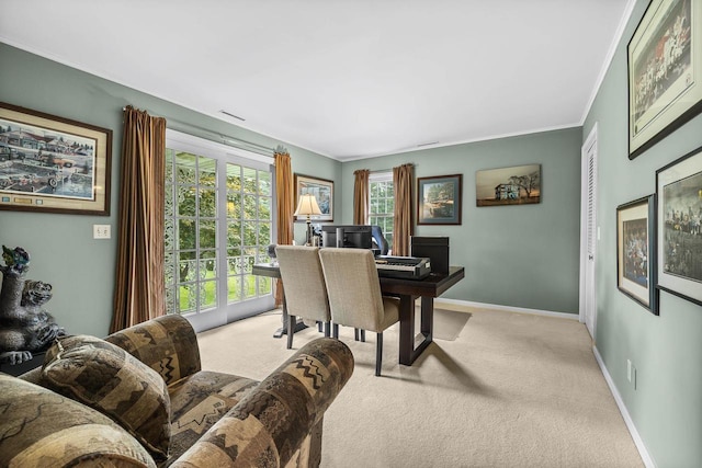 544 Maple Bluff Rd, Stevens Point, WI 54482 - office space featuring light colored carpet and crown molding