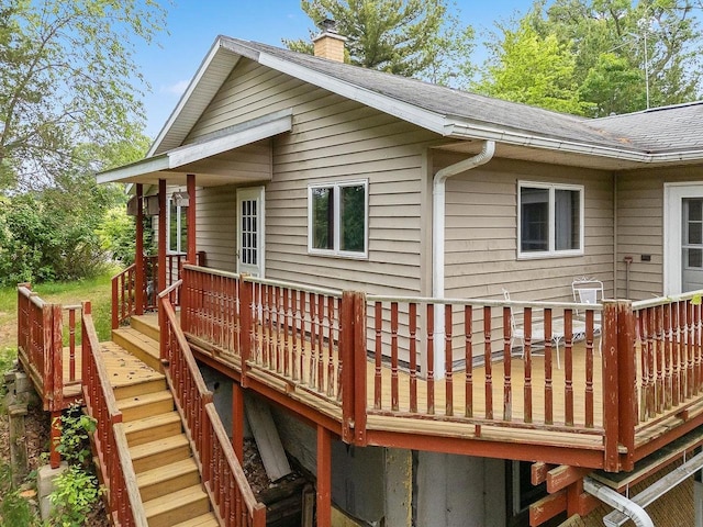 N3045 Lakeview Dr, Montello, WI 53949 - wooden deck featuring stairway