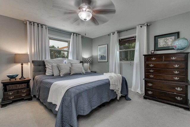 1801 N Mc Intosh Dr, Appleton, WI 54914 - bedroom featuring light colored carpet and ceiling fan