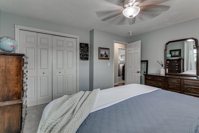 1801 N Mc Intosh Dr, Appleton, WI 54914 - carpeted bedroom with a closet and a ceiling fan