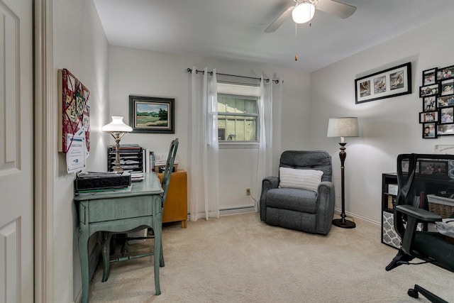 1801 N Mc Intosh Dr, Appleton, WI 54914 - home office with light carpet and a ceiling fan