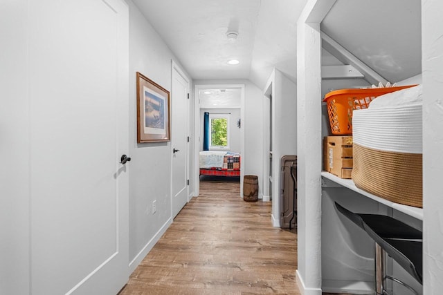 9071 Doemel Ln, Pickerel, WI 54465 - hallway featuring wood finished floors and recessed lighting