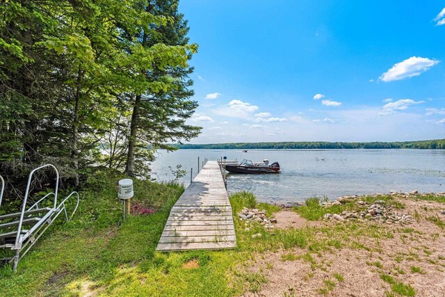 9071 Doemel Ln, Pickerel, WI 54465 - dock area featuring a water view