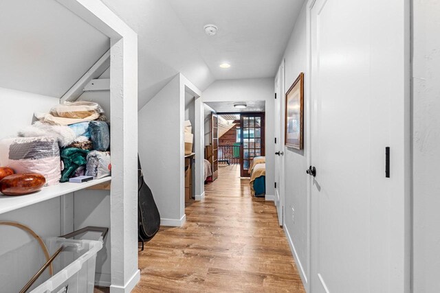 9071 Doemel Ln, Pickerel, WI 54465 - hallway featuring light wood-style flooring and recessed lighting