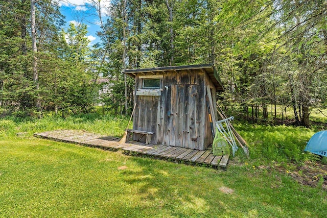 9071 Doemel Ln, Pickerel, WI 54465 - view of shed with a forest view