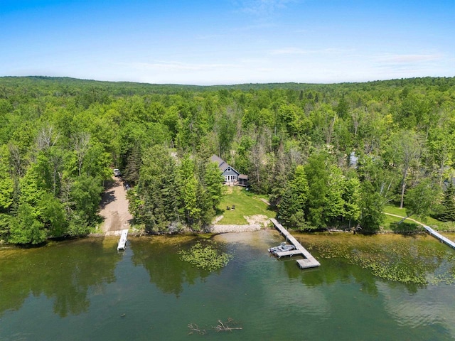 9071 Doemel Ln, Pickerel, WI 54465 - aerial view of property and surrounding area featuring a forest and a nearby body of water