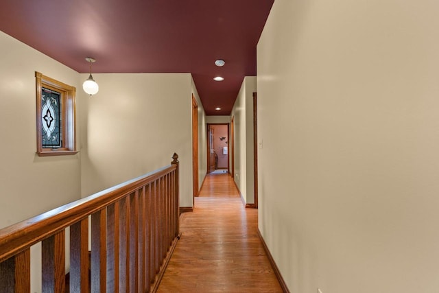 1020 Victorian Ln, Plover, WI 54467 - hallway featuring wood finished floors and recessed lighting