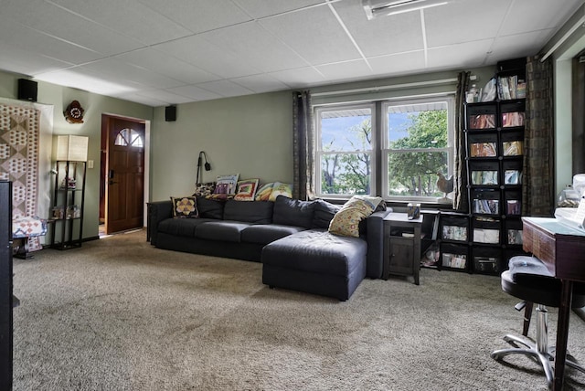 3933 Lovers Ln Unit 3935, 3937, 3939, 39, Slinger, WI 53086 - carpeted living area featuring a drop ceiling