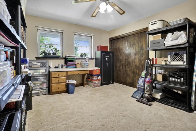 3933 Lovers Ln Unit 3935, 3937, 3939, 39, Slinger, WI 53086 - office featuring light colored carpet and a ceiling fan