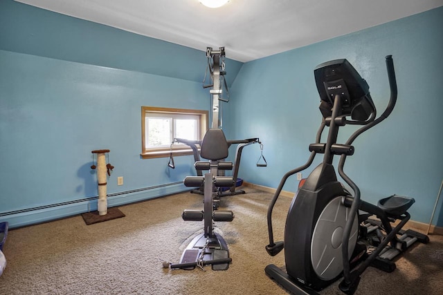 3933 Lovers Ln Unit 3935, 3937, 3939, 39, Slinger, WI 53086 - workout area with carpet flooring and baseboard heating