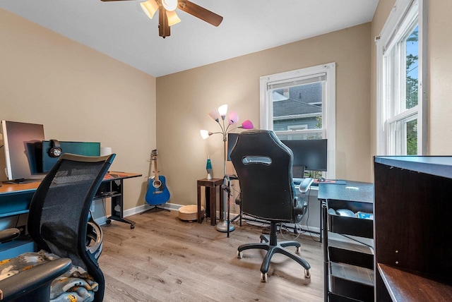 210 S Summit St, Appleton, WI 54914 - office area with ceiling fan and wood finished floors