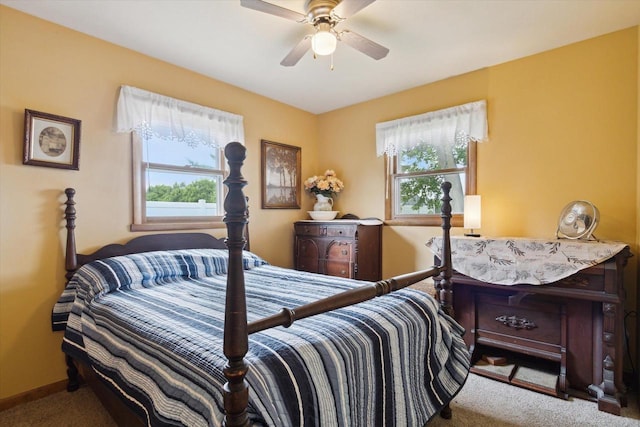 197 Juniper Ave, Brodhead, WI 53520 - carpeted bedroom with multiple windows and a ceiling fan
