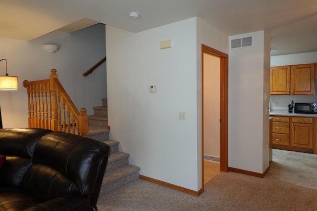 284 White Oak Ave Unit 8, Plover, WI 54467 - stairs featuring carpet floors and baseboards