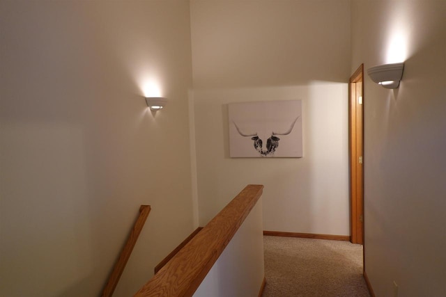 284 White Oak Ave Unit 8, Plover, WI 54467 - hallway with an upstairs landing and carpet