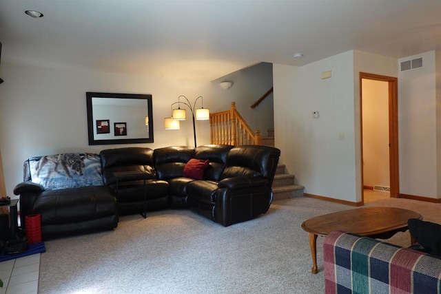 284 White Oak Ave Unit 8, Plover, WI 54467 - carpeted living room featuring stairway and baseboards