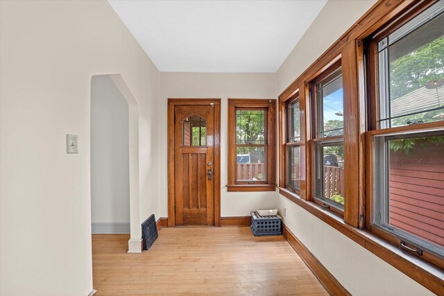 2767 S Herman St, Milwaukee, WI 53207 - foyer with baseboards and light wood-type flooring