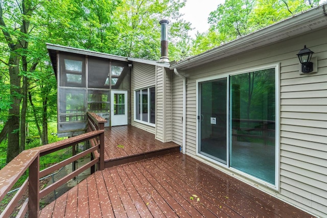 1705 Stark St, Wausau, WI 54403 - wooden deck featuring a sunroom