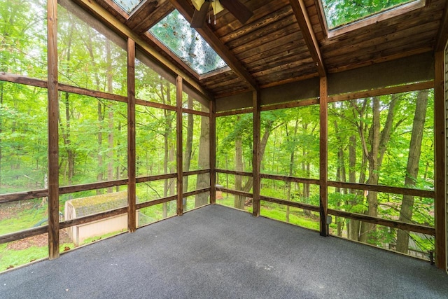 1705 Stark St, Wausau, WI 54403 - unfurnished sunroom with a skylight and a view of trees