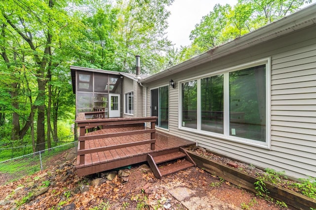 1705 Stark St, Wausau, WI 54403 - wooden terrace featuring a sunroom