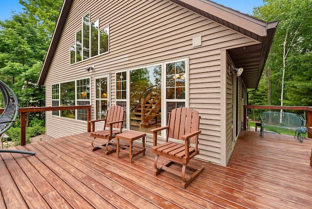 N5730 Parkway Rd, Pound, WI 54161 - view of wooden terrace