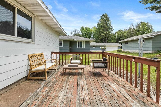 551 Market Ave, Port Edwards, WI 54469 - wooden terrace with a yard and outdoor lounge area
