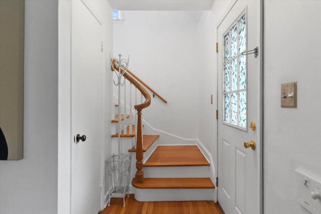 6738 W Monona Pl, West Allis, WI 53219 - entryway with stairway and wood finished floors