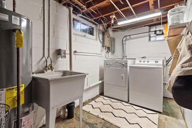 6738 W Monona Pl, West Allis, WI 53219 - laundry area featuring water heater and separate washer and dryer