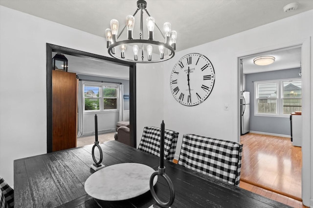 6738 W Monona Pl, West Allis, WI 53219 - dining room with wood finished floors and a chandelier