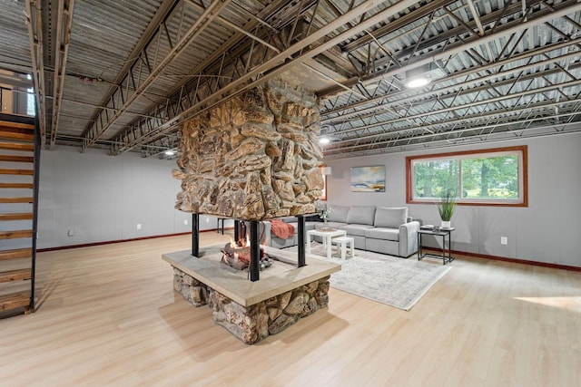 4326 Taylor Ave, Mount Pleasant, WI 53405 - living area with wood finished floors and stairway