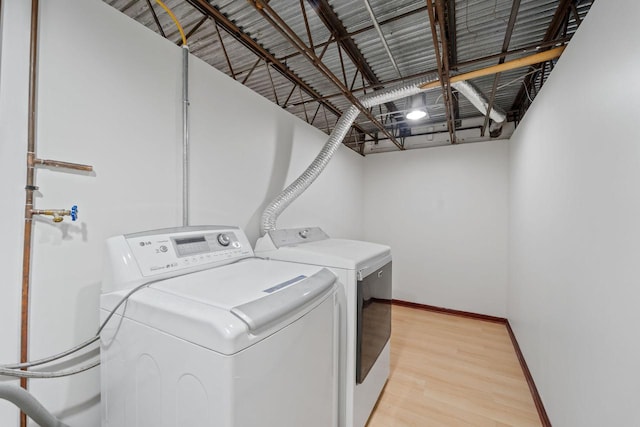 4326 Taylor Ave, Mount Pleasant, WI 53405 - laundry room with separate washer and dryer and light wood-style floors