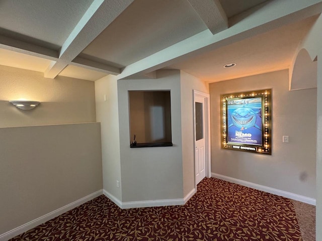 4126 Westerfield Ln, Madison, WI 53704 - hall with beamed ceiling, carpet floors, recessed lighting, and coffered ceiling