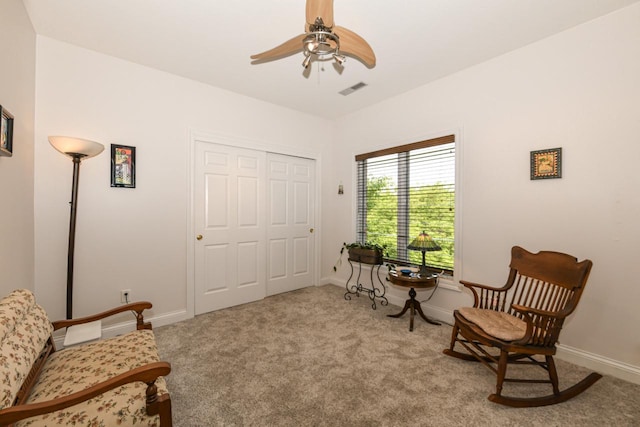 1515 N Van Buren St Unit 414, Milwaukee, WI 53202 - living area with ceiling fan and carpet flooring