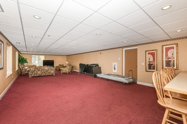 1515 N Van Buren St Unit 414, Milwaukee, WI 53202 - living area with carpet floors, recessed lighting, and a drop ceiling