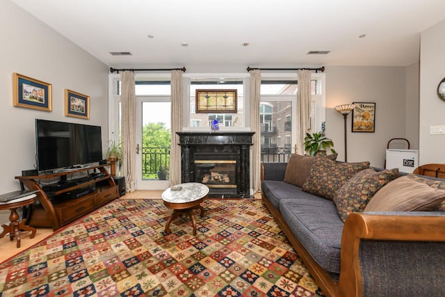 1515 N Van Buren St Unit 414, Milwaukee, WI 53202 - living area with a glass covered fireplace